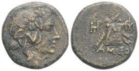PONTOS. Amisos. Time of Mithradates VI Eupator (Circa 105-90 or 90-85 BC). Ae. 8,1 g. 21,5 mm.
Obv: Head of Dionysos right, wearing ivy wreath.
Rev: A...