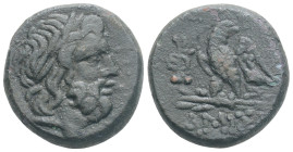 Greek PONTOS, Amisos (Circa 100-85 BC) AE Bronze (19,8 mm, 8,5 g)
Obv: Laureate head of Zeus right. Rev: Eagle, with head right, standing left on thun...