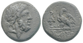 PONTOS. Amisos. Ae (Circa 85-65 BC). 7,9 g. 20,5 mm.
Obv: Laureate head of Zeus right.
Rev: ΑΜΙΣΟΥ. Eagle standing left on thunderbolt, head right; st...