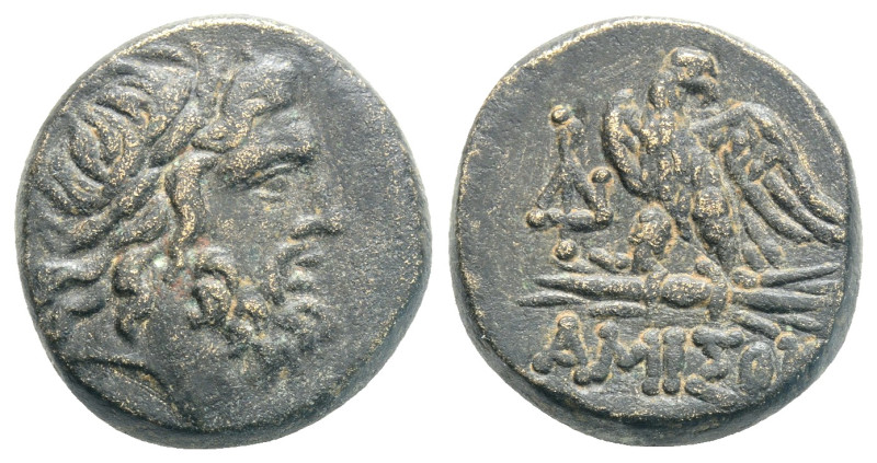 PONTOS. Amisos. Ae (Circa 100-85 BC). 8 g. 19,7 mm.
Obv: Laureate head of Zeus r...