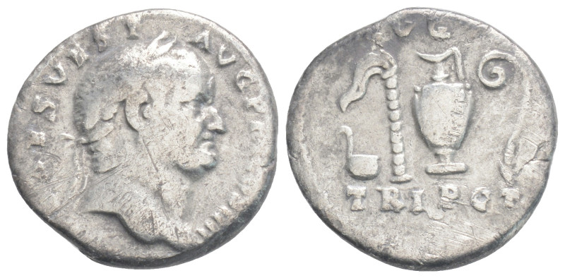 Roman Imperial
Vespasian (69-79 AD), AR Denarius, (Silver, 2,9 g 18 mm) Obv, lau...