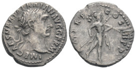 Roman Imperial Coins
Trajan AR Denarius. Rome, AD 101-102. IMP CAES NERVA TRAIAN AVG GERM, laureate head right / P M TR P COS IIII PP, Mars advancing ...