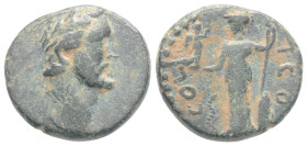 Roman Provincial Coins
LYCAONIA. Iconium. Antoninus Pius (138-161). Ae. 3,5 g. 16,7 mm.
Obv: IMP C T A H ANTONINOC (sic). Laureate head right.
Rev: CO...