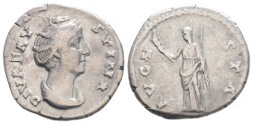 Roman İmperial
Diva Faustina I. (gest. 141 n. Chr.) Denarius Roma, 3 g. 18,9 mm.
Vs: DIVA FAVSTINA. Drapierte Büste rechts.
Rs: AVGVSTA. Ceres mit Fac...