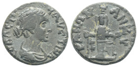Roman Provincial
Phrygia. Ankyra . Faustina II AD 147-175. Bronze Æ, 17,9 mm. 3,3g.
ΦΑVСΤΙΝΑ СEΒΑСΤΗ, draped bust of Faustina II, right / ΑΝΚVΡΑΝ[Ω]Ν,...