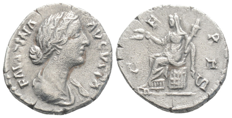 Roman Imperial, Marcus Aurelius (161-180) for Faustina II. AR Denarius (12,9 mm,...