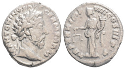 Roman İmperial
MARCUS AURELIUS (AD 161-180). Denarius. Rome. 2,9 g. 19,2 mm.
Obv: M ANTONINVS AVG-GERM SARM, aureate head of Marcus Aurelius right.
Re...