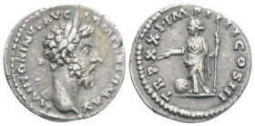 Roman İmperial
Marcus Aurelius, as Augustus (AD 161-180). AR denarius (3,2 g.18,5 mm,) Rome, AD 166-December AD 167. M ANTONINVS AVG ARM PARTH MAX, la...