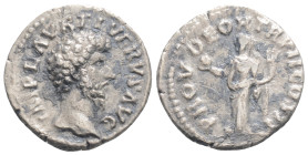 Roman Imperial
Lucius Verus AD 161-169. Struck AD 161. Rome. Denarius AR 18,2 mm., 2,7 g.
IMP L AVREL VERVS AVG, bare head of Lucius Verus to right / ...