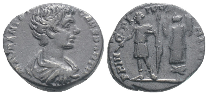 GETA AS CAESAR, A.D. 198-209. AR Denarius, Rome Mint, ca. A.D. 200-202. NGC EF. ...
