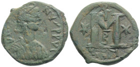 Byzantine
Justin I, (518-527 AD) Nicomedia AE Follis (30.4mm, 15,5 g)