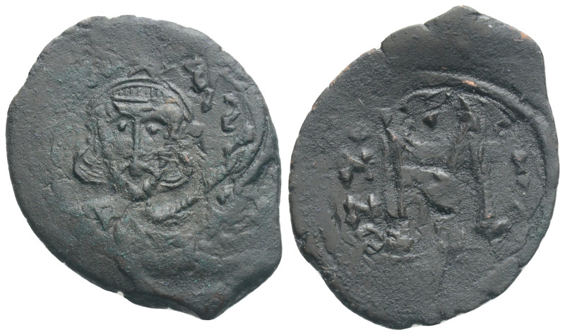 Byzantine Coins, Tiberius (698-705 AD) Constantinople AE Follis. 3,7 g. 28,mm.