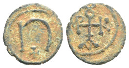 Byzantine Coins
Tiberius II Constantine. 578-582. Æ pentanummium (14,8 mm, 1.2 g, ). Theoupolis (Antioch)