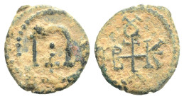 Byzantine Coins
Tiberius II Constantine. 578-582. Æ pentanummium (15,2 mm, 1.2 g, ). Theoupolis (Antioch)