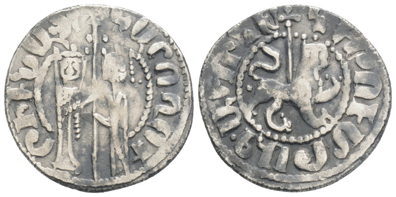 CILICIAN ARMENIA. Hetoum and Zabel, 1226-1270 AD. AR Tram (3.01 g. 21 mm.)