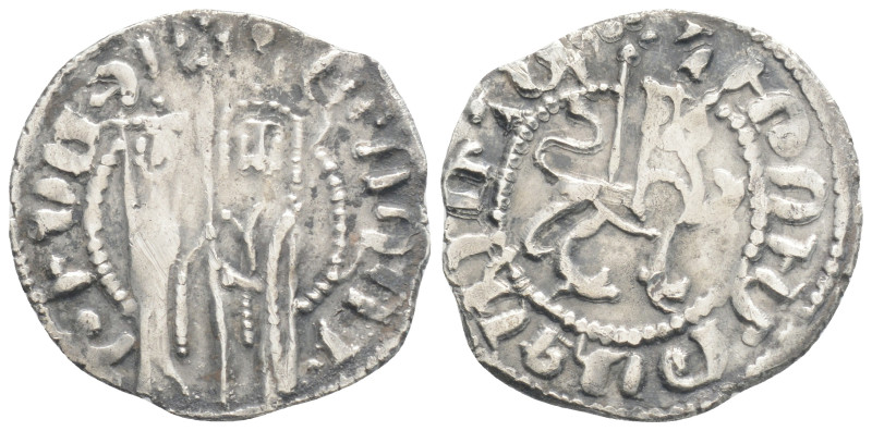 CILICIAN ARMENIA. Hetoum and Zabel, 1226-1270 AD. AR Tram (2,8 g. 26,6 mm.)