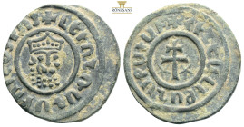 Medieval
Armenia, Cilician Armenia, Levon I (1198-1219 AD) AE Tank (29,1 mm, 3,1 g)
Obv: Crowned leonine head facing slightly right
Rev: Patriarchal c...