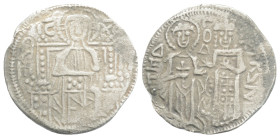 Andronicus III Palaeologus AR Reduced Half-Basilicon. Constantinople, AD 1328-1341. Christ, nimbate, seated on high-backed throne; IC-XC across field ...