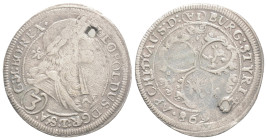 World Coins
HOLY ROMAN EMPIRE. Leopold I (1657-1705). 3 Kreuzer (1698). Graz. Obv: LEOPOLDUS D G R I S A G H BO REX. Laureate, draped and armored bust...