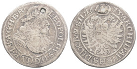 AUSTRIA, Holy Roman Empire. Leopold I. Emperor, 1658-1705. AR Groschen (25,8 mm, 2,8 g, ). Breslau mint; Wardein Salomon Hammerschmidt, mintmaster. Da...