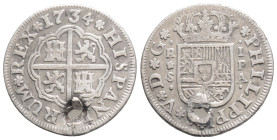 Spain 1734/1M A Ag 1 Real of Phillip V, overdate type (KM:298) NGC Graded MS 66, 2,7 g. 20 mm.