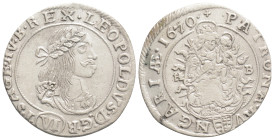 World
AUSTRIA. Holy Roman Empire. Habsburg. Leopold I (Emperor, 1658-1705AD). 6 Kreuzer (1670 KB). Kremnitz.
AR Silver (24,7 mm, 2.58g)