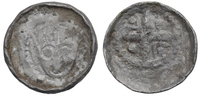 Wladislaus I, Cross denarius, Breslau Ładny egzemplarz, patyna. awers: głowa św....