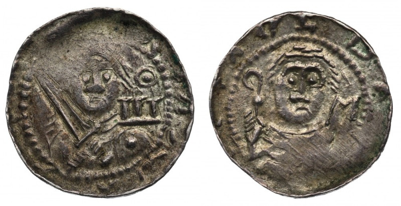 Vladislaus II, Denarius, Cracow Charakterystyczny denar przedstawiający na rewer...