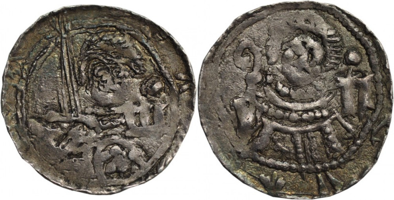 Vladislaus II, Denarius, Cracow Charakterystyczny denar przedstawiający na rewer...