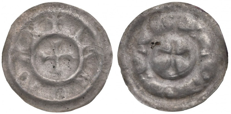 Pomorze Zachodnie, Rugia, Jaromir I (1170-1217), brakteat, krzyż i napis - DUŻA ...