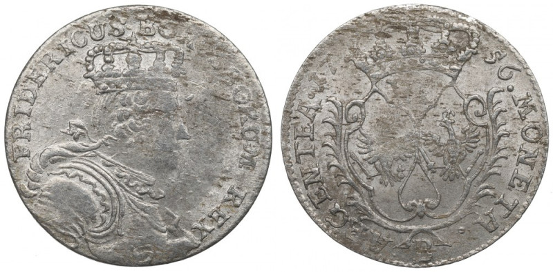 Germany, Preussen, 6 groschen 1756 B Moneta zdecydowanie w ponadprzeciętnej kond...