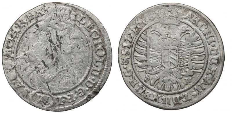 Śląsk pod panowaniem Habsburgów, Leopold I, 6 krajcarów 1665, Wrocław Obiegowy e...