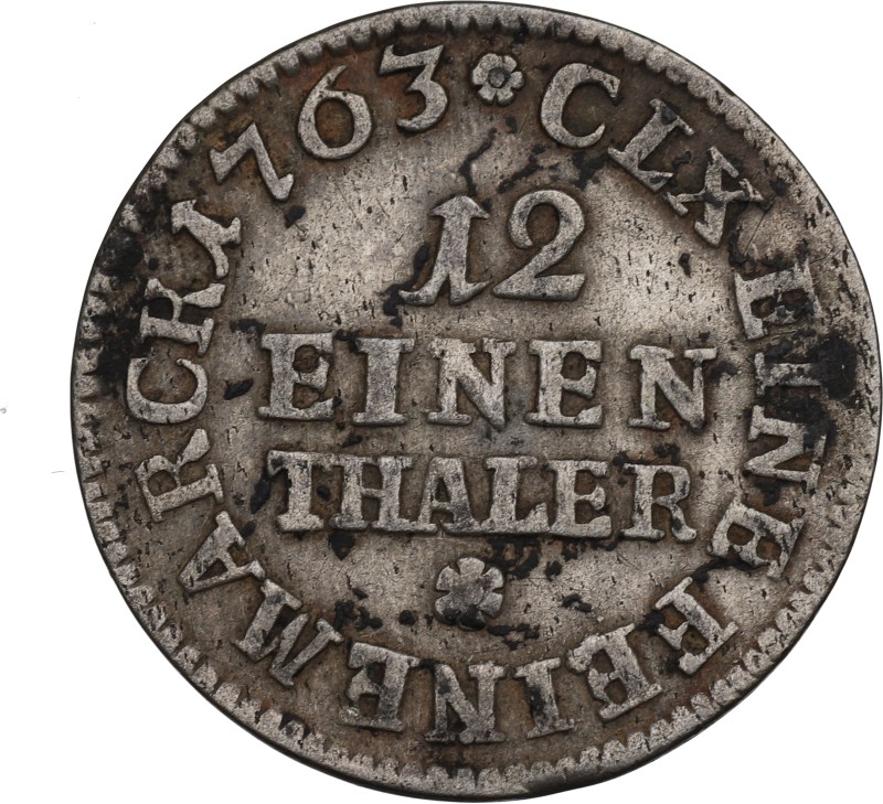 Germany, Saxony, 1/12 thaler 1763 Ładny egzemplarz. Sporo zachowanego połysku w ...