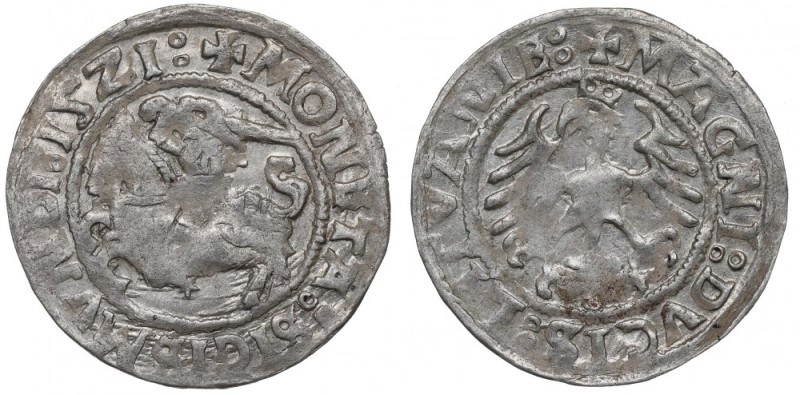 Sigismund I the Old, Halfgroat 1521, Vilnius Piękny, okołomenniczy egzemplarz. M...