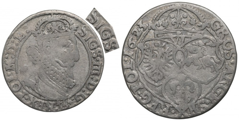 Sigismund III, 6 groschen 1623, Cracow Ładny egzemplarz. Pierwszy rocznik szósta...