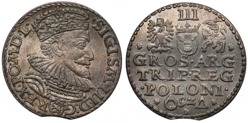 Sigismund III, 3 groschen 1592, Marienburg Piękny, menniczy egzemplarz. Pozycja ...