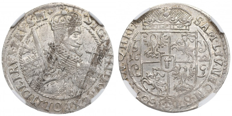 Sigismund III, 18 groschen 1622, Bromberg - NGC MS63 Piękny egzemplarz w urokliw...