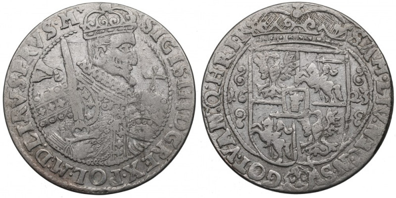 Sigismund III, 18 groschen 1623, Bromberg Ładny egzemplarz. Odmiana z końcówką l...