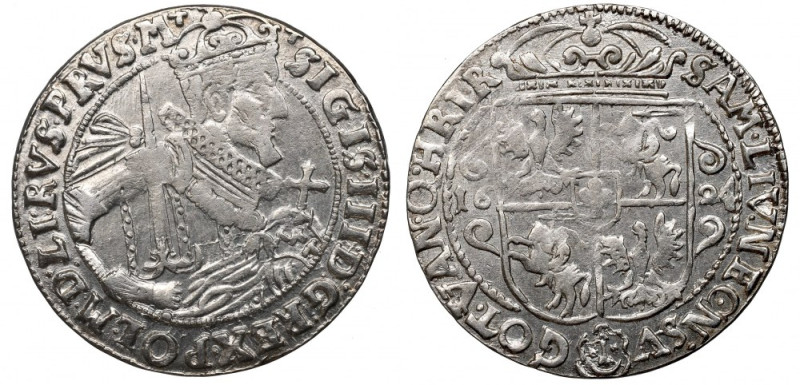 Sigismund III, 18 groschen 1624, Bromberg Piękny, okołomenniczy egzemplarz. Pozy...