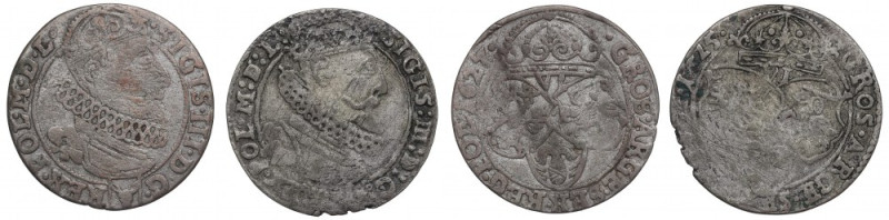 Sigismund III, Lot of 6 groschen 1625-27 Czytelne egzemplarze z dwóch roczników....