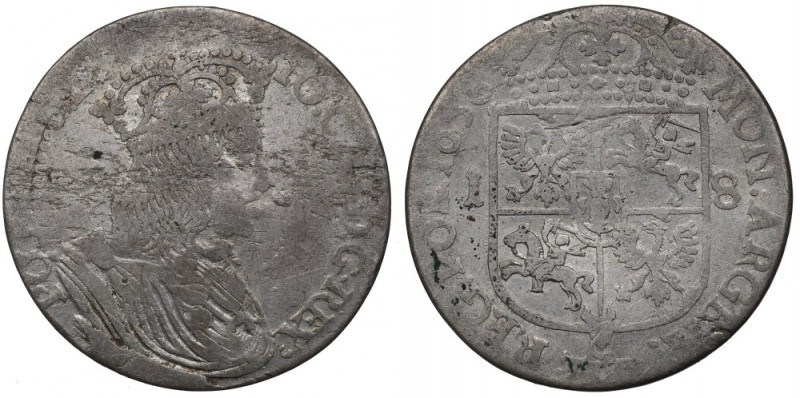 John II Casimir, 18 groschen 1658, Cracow Obiegowy, czytelny egzemplarz. Odmiana...