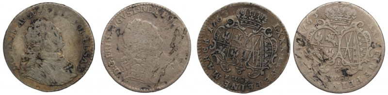 Germany, Saxony, Friedrich August II, 1/6 thaler 1763 Ładne egzemplarze. Dobrze ...