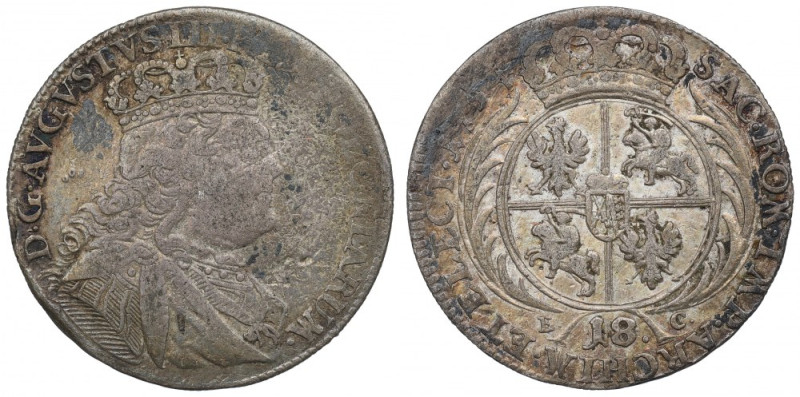 Germany, Saxony, Friedrich August II, 18 groschen 1754 Ładny, obiegowy egzemplar...