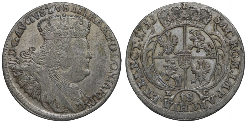 Germany, Saxony, Friedrich August II, 18 groschen 1755 Ładny egzemplarz. Dobrze ...