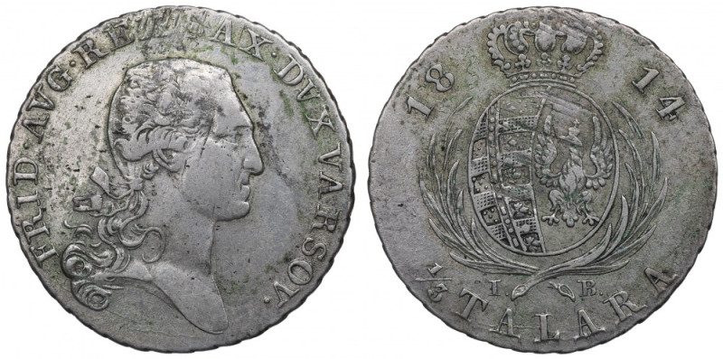 Duchy of Warsaw, 1/3 thaler 1814 Ładnie zachowany egzemplarz, sporo połysku, dob...