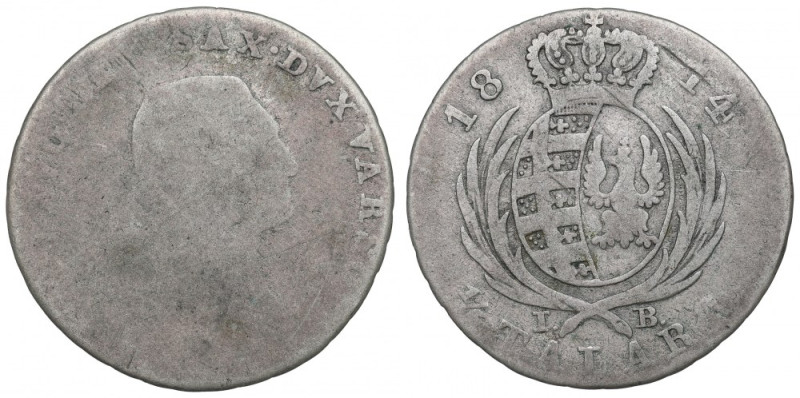 Duchy of Warsaw, 1/6 thaler 1814 Ostatnia złotówka Księstwa Warszawskiego, spora...