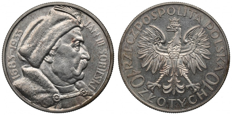 II Republic of Poland, 10 zloty 1933 Sobieski Piękny okołomenniczy egzemplarz. D...