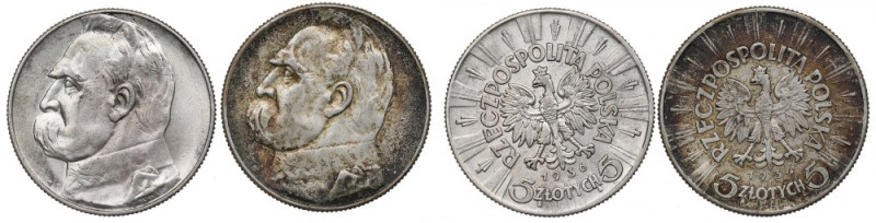 II RP, Zestaw 5 złotych 1934 i 1936 Ładne egzemplarze. 

Polen, Poland