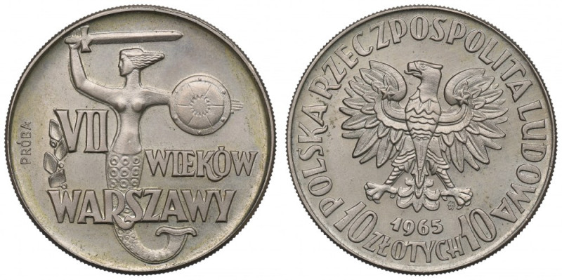 Peoples Republic of Poland, 10 zloty 1965 VII centuries of Warsaw - Specimen CuN...