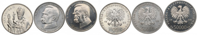 PRL, Zestaw 10.000 złotych 1987 i 50.000 złotych 1988 Bardzo ładne egzemplarze. ...